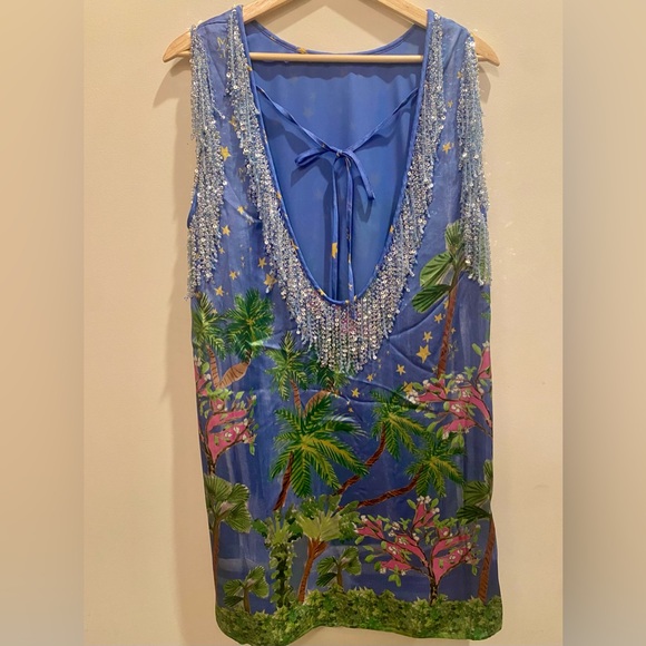 NWT Tropical Sequin CeliaB Ursa Dress L - Picture 5 of 5